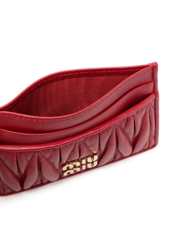 26SS 미우미우 마테라쎄 카드 나파레더 카드홀더 5MC076AFPP F0011 Red - MIU MIU
