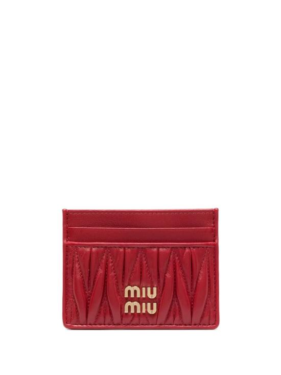 26SS 미우미우 마테라쎄 카드 나파레더 카드홀더 5MC076AFPP F0011 Red