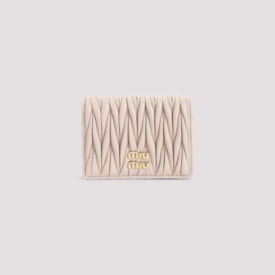 26SS 미우미우 스몰 마테라쎄 나파 레더 지갑 5MV021AFPP F0236 Powder Pink - MIU MIU