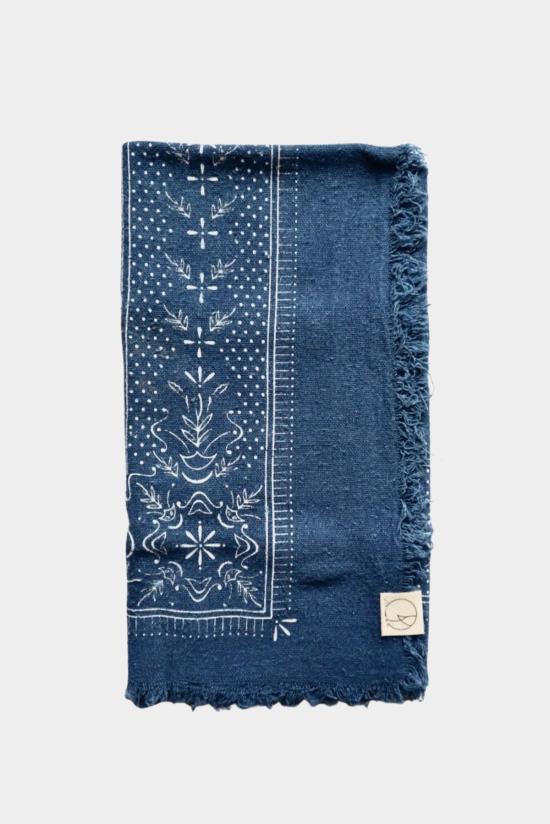  Eco Raw Studio 머플러/스카프 에코 로우 스튜디오 생실크 반다나 오션 X 화이트 잉크 - OTHER BRANDS