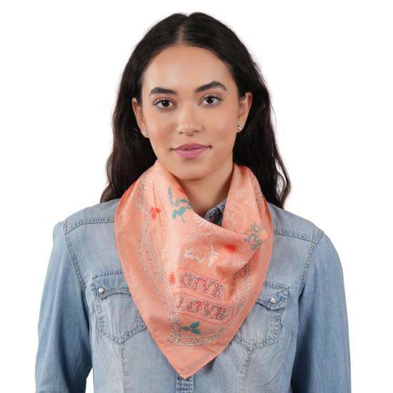  비스마야 머플러/스카프 기브 러브 코튼 반다나 소프트 코랄 - VISMAYA