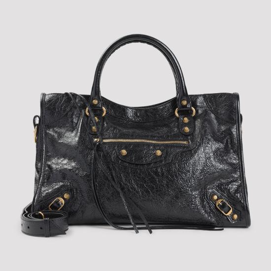 26SS 발렌시아가 르 시티 미디움 백 823058 210F6 1000 BLACK DOM - BALENCIAGA