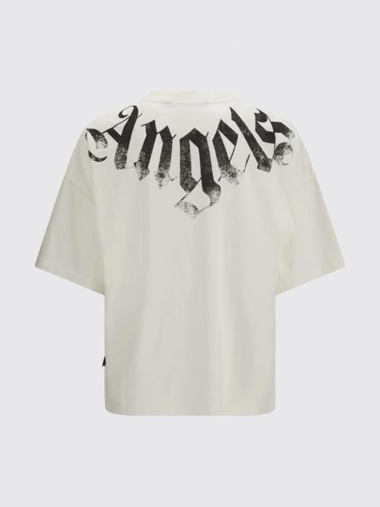 26SS 팜앤젤스 빅 넥 로고 루즈 티셔츠 PMAA10DS26JER002 0310 White - PALM ANGELS