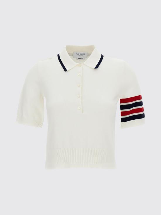 26SS 톰브라운 폴로 티셔츠 FKP137BY3036 100 White - THOM BROWNE