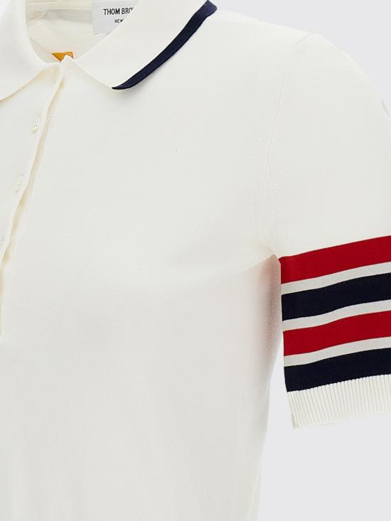 26SS 톰브라운 폴로 티셔츠 FKP137BY3036 100 White - THOM BROWNE