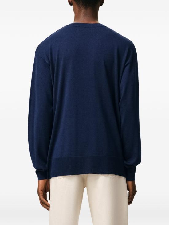 26SS 아미 씬 울 크루넥 아미 드 하트 스웨터 UKS856 KN0066A021 Blue - AMI