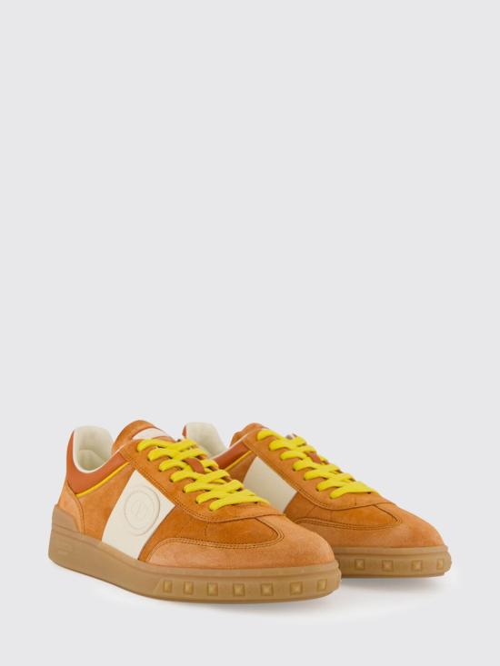 26SS 발렌티노 가라바니 크러스트 레더 나일론 업빌리지 로우 탑 스니커즈 8Y2S0H77LAL 9V1 Earth - VALENTINO GARAVANI