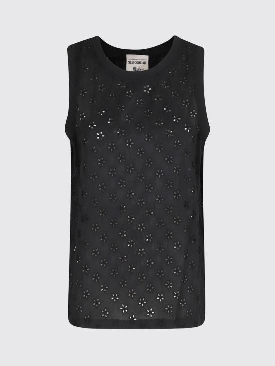 26SS 세미쿠튀르 민소매 티셔츠 S6SG01 Y69 Black - SEMI-COUTURE