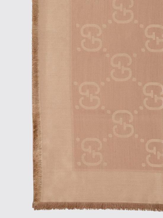 26SS 구찌 GG 자카드 실크 울 숄 6636713GC43 9800 Camel - GUCCI