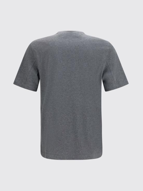 26SS 브루넬로 쿠치넬리 크루넥 프린트 코튼 저지 티셔츠 M0B138517 CIF40 Grey - BRUNELLO CUCINELLI