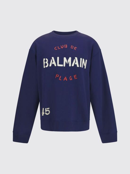 26SS 발망 긴팔 티셔츠 GH0JQ130BD51 SFR Marine - BALMAIN