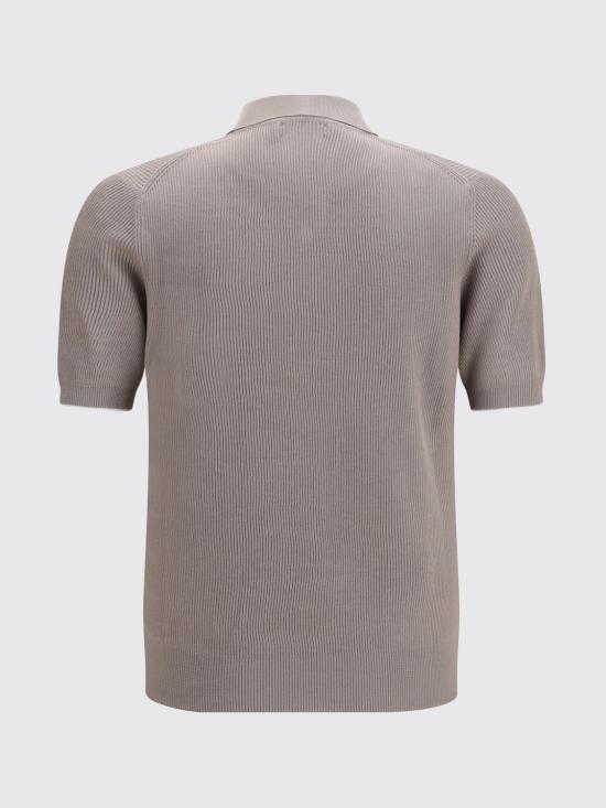 26SS 브루넬로 쿠치넬리 잉글리시 립 코튼 니트 폴로셔츠 M29400015 CSJ77 Brown - BRUNELLO CUCINELLI
