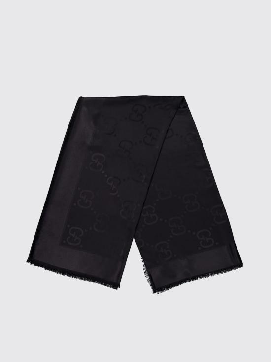 26SS 구찌 GG 자카드 실크 울 숄 6636713GC43 1000 Black