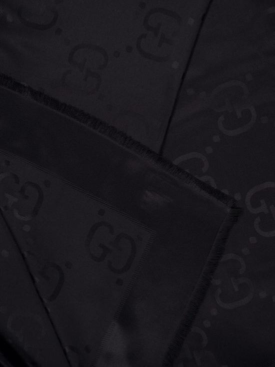 26SS 구찌 GG 자카드 실크 울 숄 6636713GC43 1000 Black - GUCCI