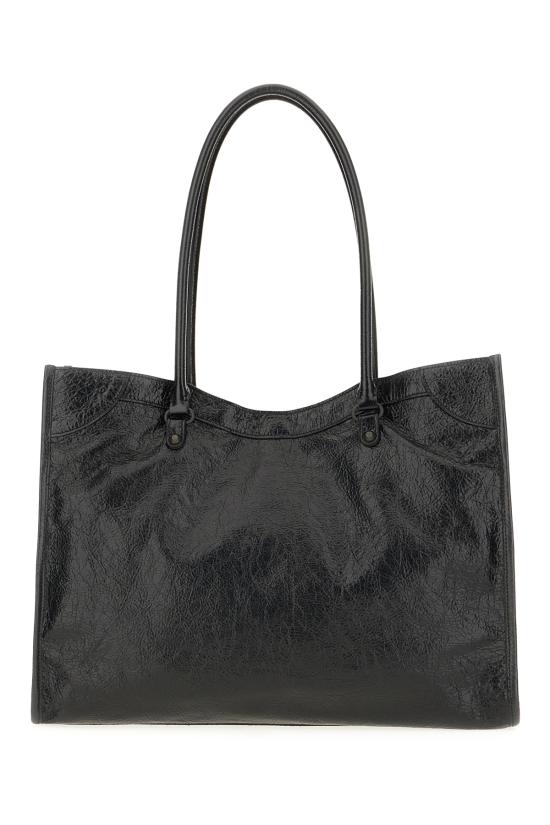 26FW 발렌시아가 가죽 로고 토트백 가방 8469212ABEK 1000 BLACK - BALENCIAGA