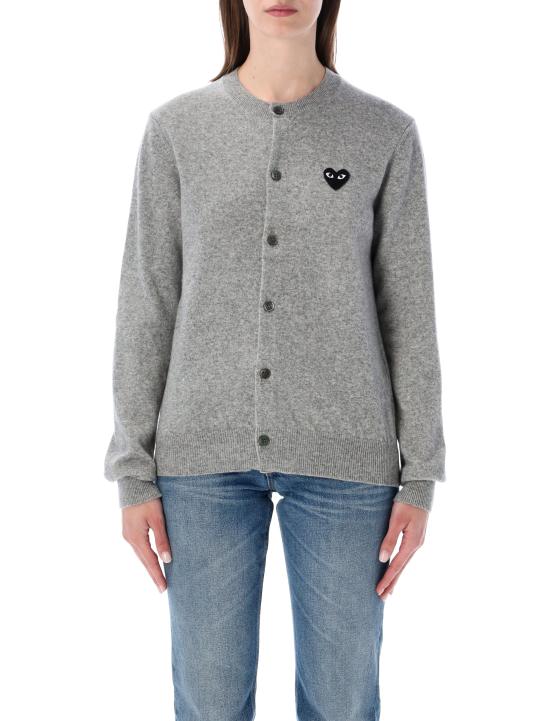 25FW 꼼데가르송 블랙 하트 니트 가디건 AX N023 051 LT GREY