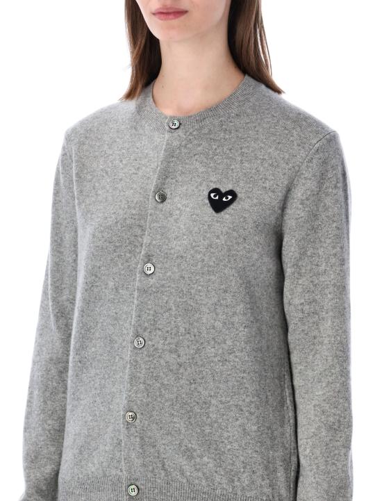 25FW 꼼데가르송 블랙 하트 니트 가디건 AX N023 051 LT GREY - COMME DES GARCONS