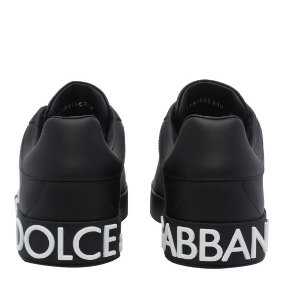 26SS 돌체앤가바나 DG 로고 카프스킨 나파 포르토피노 스니커즈 CS1772 AC3308B956 Black - DOLCE & GABBANA