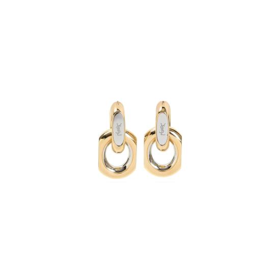 26SS 생로랑 이어링 778541 Y00AL 8468 GOLD AND PALLADIUM DOM