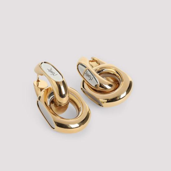 26SS 생로랑 이어링 778541 Y00AL 8468 GOLD AND PALLADIUM DOM - SAINT LAURENT