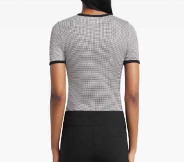 26SS 쿠레쥬 반팔 티셔츠 126JTS017JS0223 B217 HOUNDSTOOTH BLACK - COURREGES