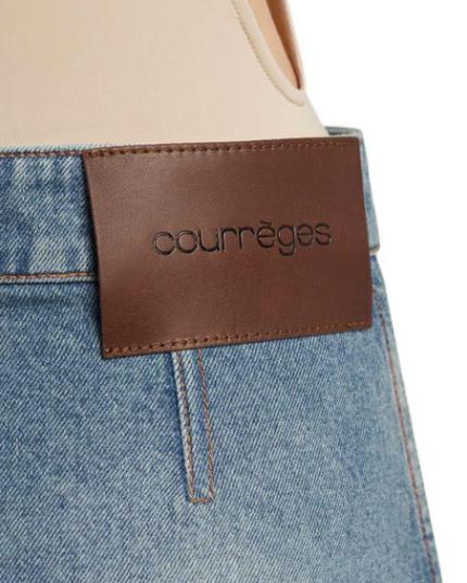 26SS 쿠레쥬 시그니처 데님 미니 스커트 126DJU342DE0058 7055 DENIM BLEU DELAVE - COURREGES