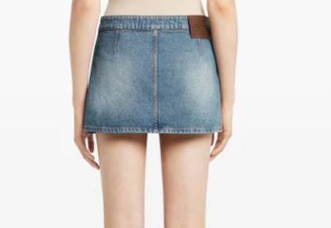 26SS 쿠레쥬 시그니처 데님 미니 스커트 126DJU342DE0058 7055 DENIM BLEU DELAVE - COURREGES