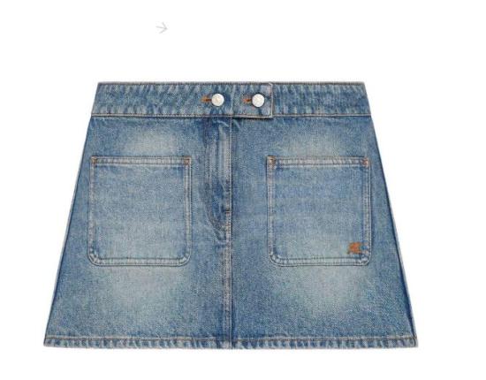 26SS 쿠레쥬 시그니처 데님 미니 스커트 126DJU342DE0058 7055 DENIM BLEU DELAVE