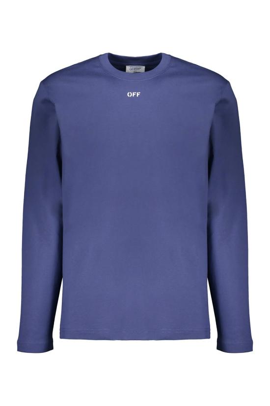  오프화이트 긴팔 티셔츠 블루