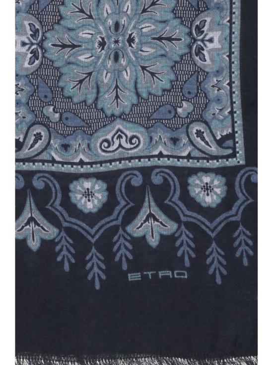  에트로 머플러/스카프 페이즐리 스카프 블루 - ETRO