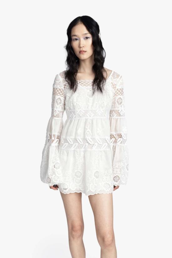  안나 수이 숏 원피스 코티지 로즈 레이스 미니 드레스