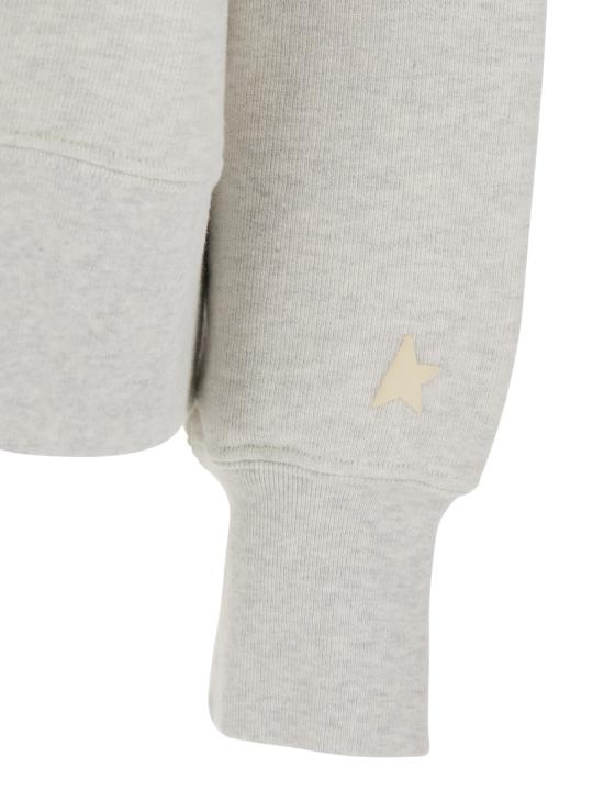  골든구스 스웨터 골든 구스 크리스탈 디테일 스타 오버사이즈 크루넥 더블 레이어 디스트로이드 워싱 스웨트셔츠 그레이 - GOLDEN GOOSE