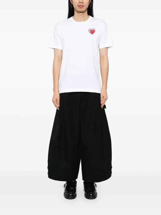 26SS 꼼데가르송 반팔 티셔츠 AXT802051WHITEXRED - COMME DES GARCONS