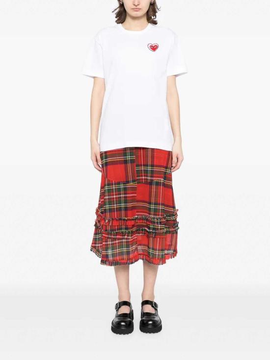 26SS 꼼데가르송 반팔 티셔츠 AXT802051WHITEXRED - COMME DES GARCONS