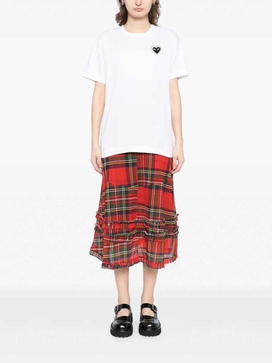26SS 꼼데가르송 반팔 티셔츠 AXT802051WHITEXBLACK - COMME DES GARCONS