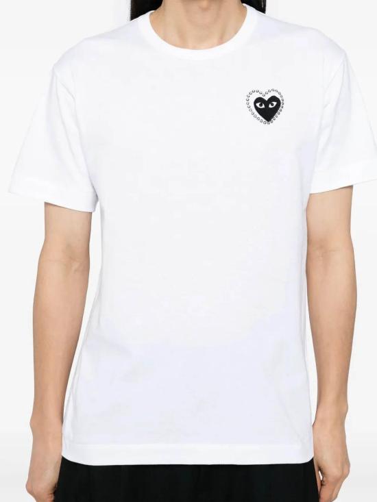 26SS 꼼데가르송 반팔 티셔츠 AXT802051WHITEXBLACK - COMME DES GARCONS