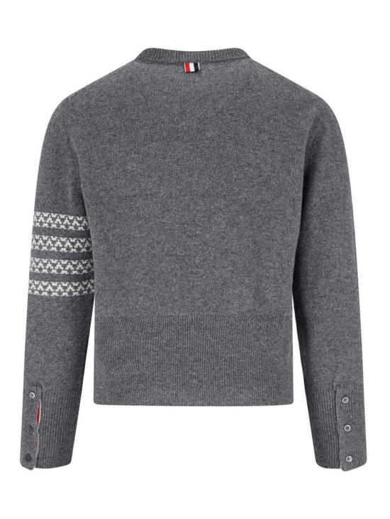 26SS 톰브라운 메리노 울 홀리데이 헥터 4바 풀오버 MKA573AY1029035 Grey - THOM BROWNE