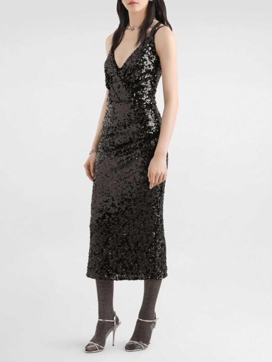25FW 돌체앤가바나 롱 원피스 F6H7MTHLMZMN0000 Black - DOLCE & GABBANA