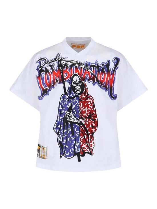 26SS 피디에프 반팔 티셔츠 DFM54038TJ101DEAD White