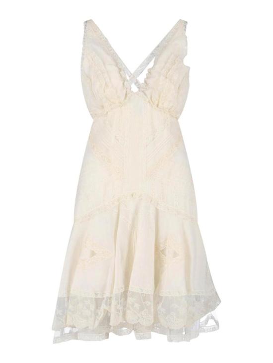 26SS 에르마노 설비노 미디 원피스 D482Q324APCSJBN10104 White