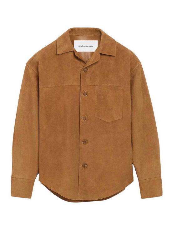 26SS 아미 고트 레더 버튼 오버셔츠 USH826LH0059236 Brown