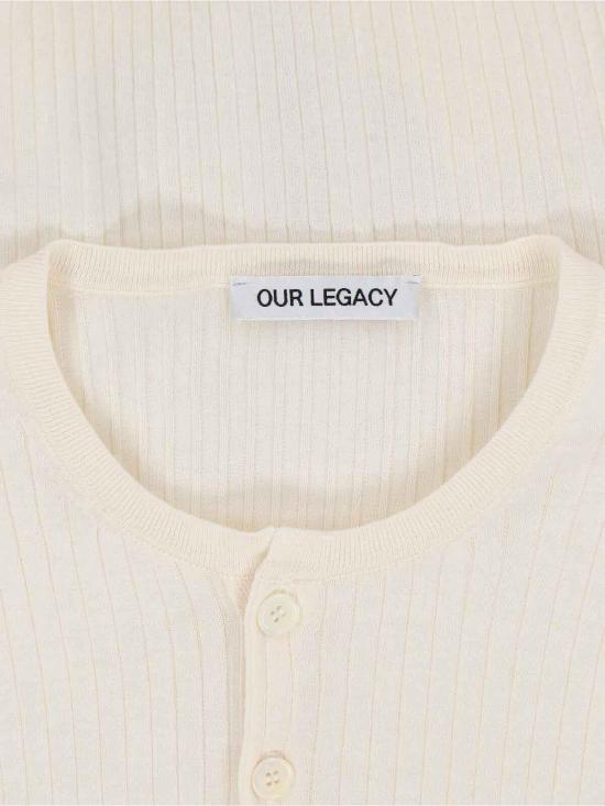 26SS 아워레가시 파인 헨리 코튼 티셔츠 M2263FIIVORYCOTTONCREPE White - OUR LEGACY