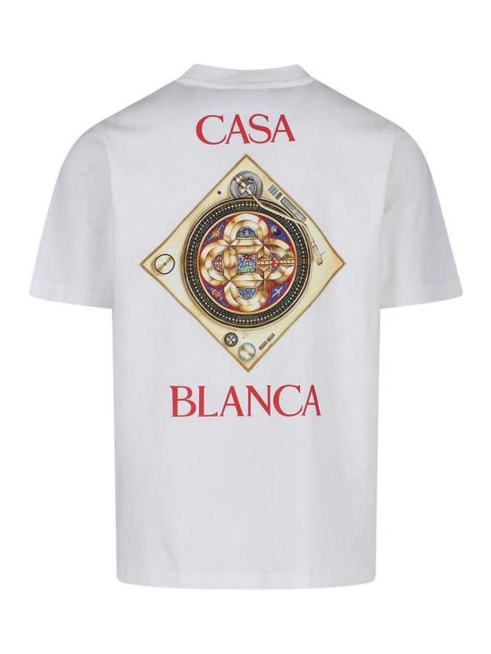 26SS 카사블랑카 반팔 티셔츠 MSS26JTS00102PLAFONDORNEDEMUSIQUE White - CASABLANCA