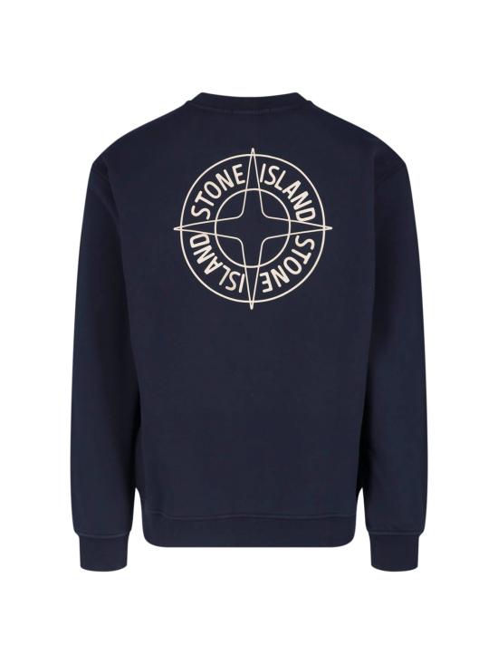  스톤 아일랜드 코튼 플리스 오버사이즈 핏 크루넥 스웨트셔츠 L1S156100001S0283 V0020 Blue - STONE ISLAND