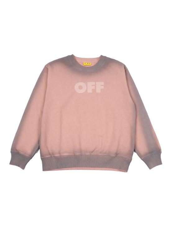  [키즈] 오프화이트 풀오버 키즈 가먼트 다이드 스프레이 크루 소프트 스웨트셔츠 핑크 - OFF WHITE