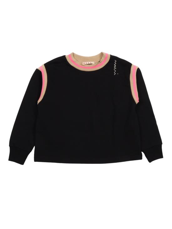  [키즈] 마르니 풀오버 키즈 코튼 블렌드 크루넥 스웨터 블랙 - MARNI