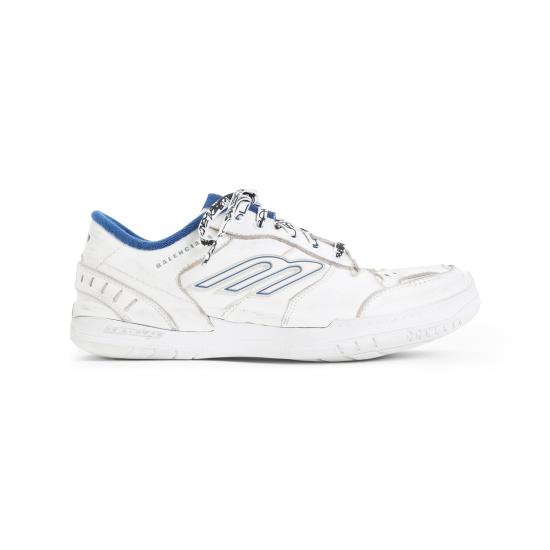 26SS 발렌시아가 햄튼스 미디움 원 아웃 스니커즈 841765 WCURB 9141 WHITE BLUE - BALENCIAGA