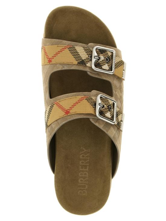 26SS 버버리 체크 스웨이드 얼친 샌들 8122994SPARROWBEIGE Neutrals - BURBERRY