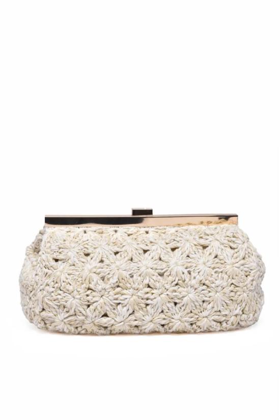 25SS 파비아나 필리피 클러치/파우치 라피아 클러치 - 화이트