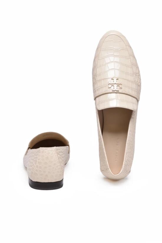 25SS 토리버치 플랫 슈즈 가죽 로퍼 - 크림색 - TORY BURCH